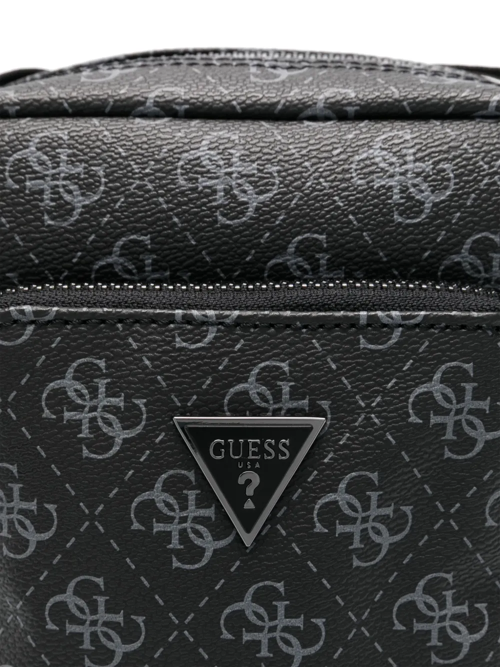 Guess Usa Monogram Messenger Bag In 黑色