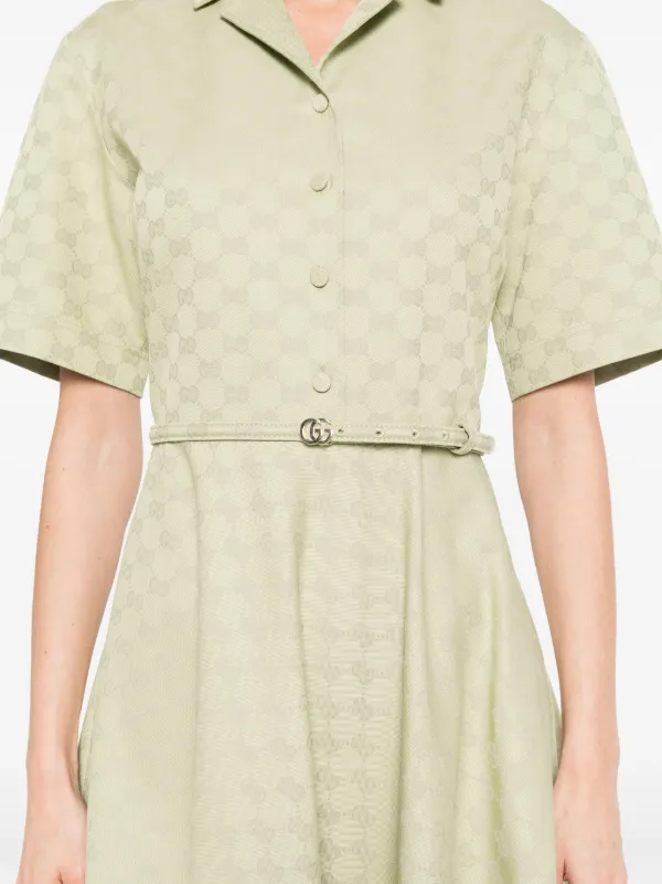 Gucci GG-jacquard Midi Dress | Green | FARFETCH