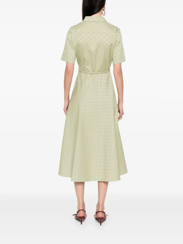 Gucci Gg-jacquard Midi Shirt Dress - Green Gucci Gg-jacquard Midi Shirt Dress - Green