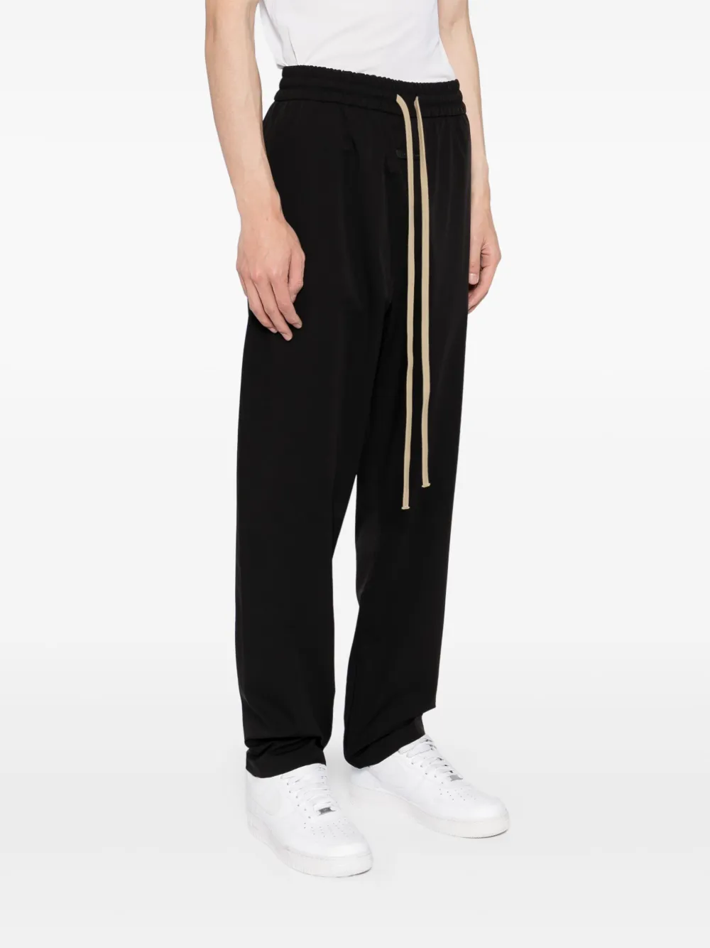 Fear Of God Straight-leg Sporty Pants With Signature Logo In 黑色