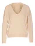 LIU JO pearl-embellished V-neck sweater - Neutrals