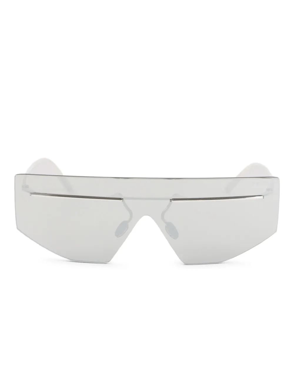 Prada Eyewear oversized shield sunglasses | Silver | Image 1
