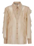 Alberta Ferretti ruffled chiffon shirt - Neutrals