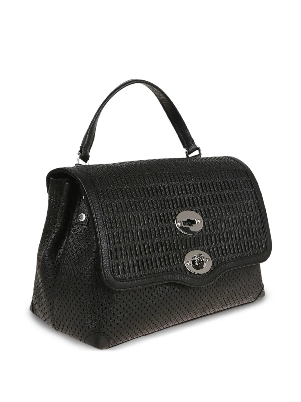 Zanellato Postina Rimboccata Tokyo Small Leather Handbag In Black