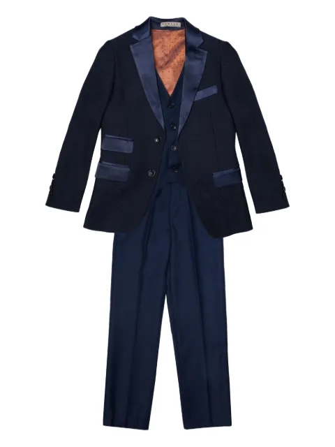 ROMANO KIDS satin-trim suit (set of three)