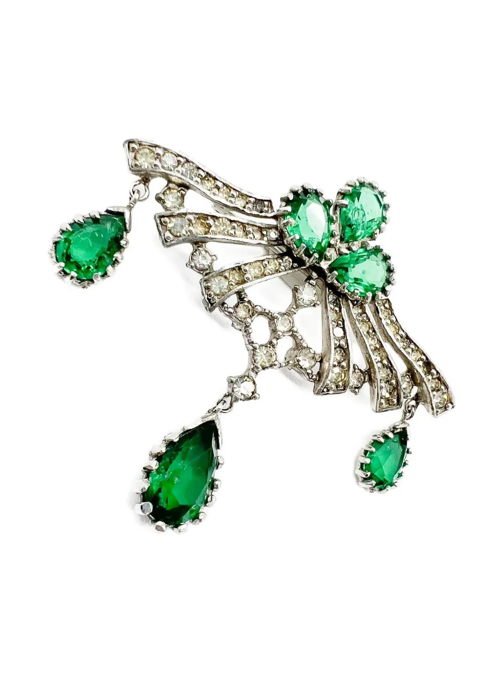 Jennifer Gibson Jewellery 1940s French Emerald Paste brooch | Image 2