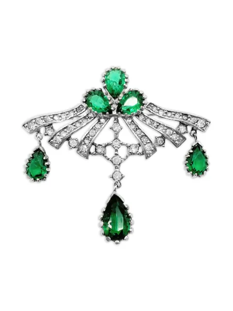 Jennifer Gibson Jewellery broche French Emerald Paste 1940