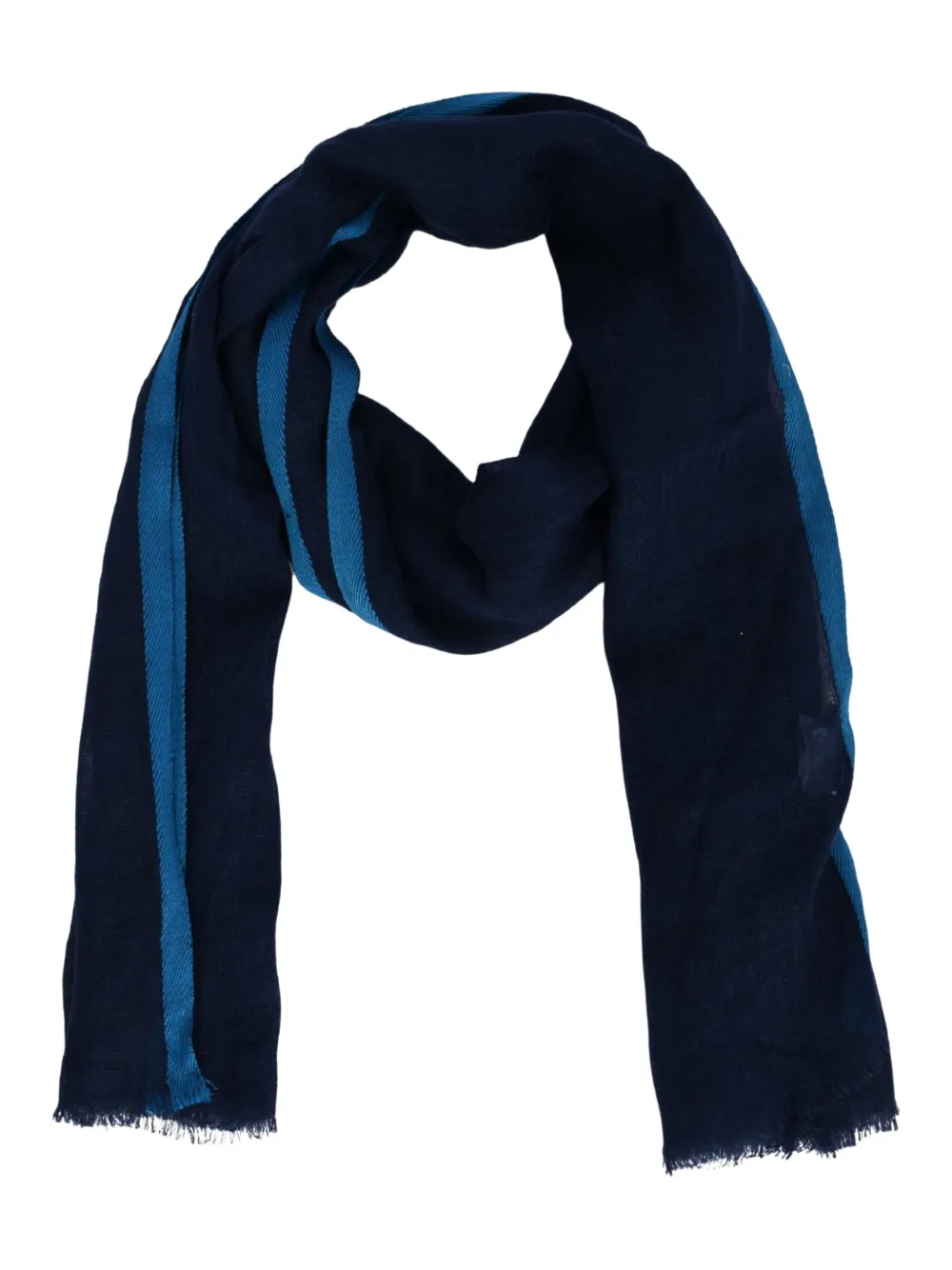 Altea striped linen scarf - ブルー Altea striped linen scarf - ブルー