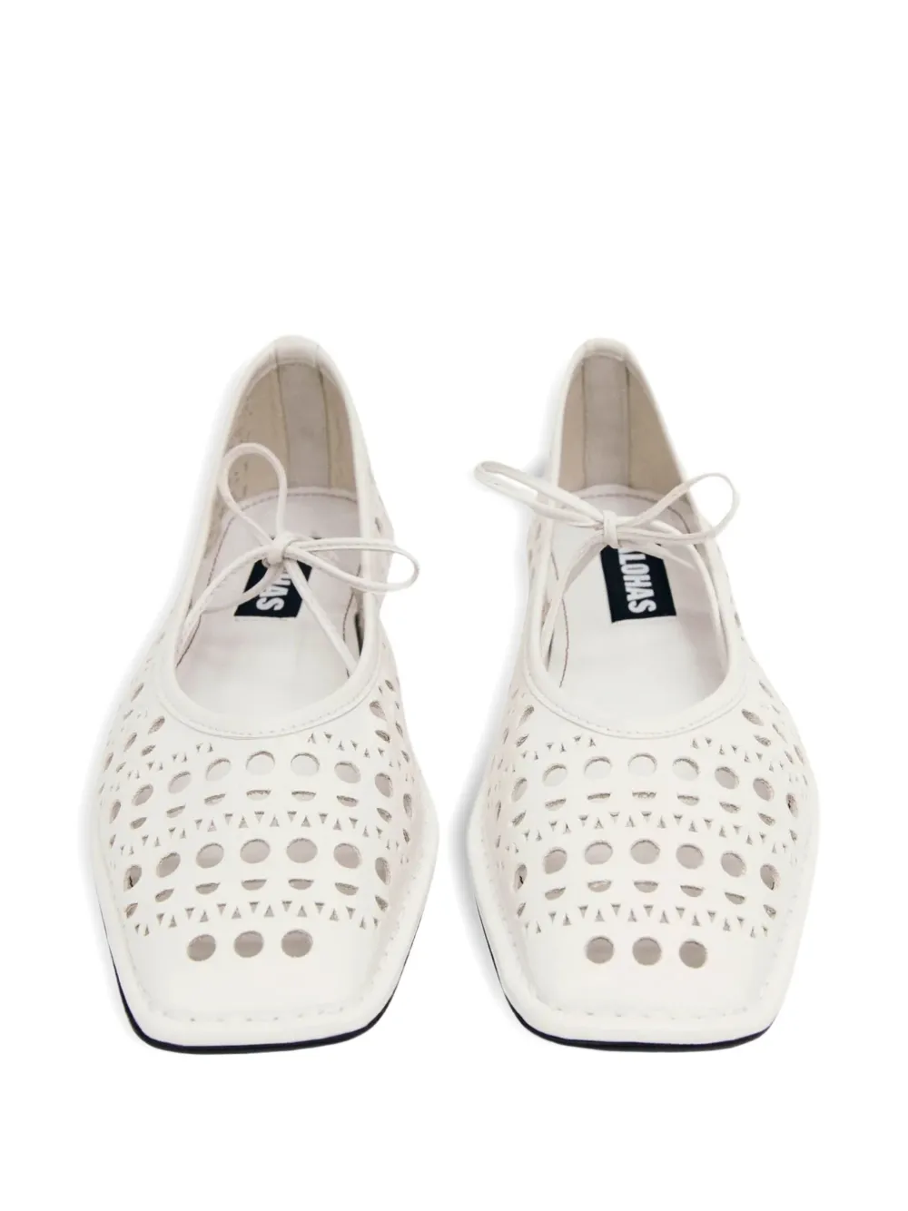 ALOHAS Sway Slit flat pumps White