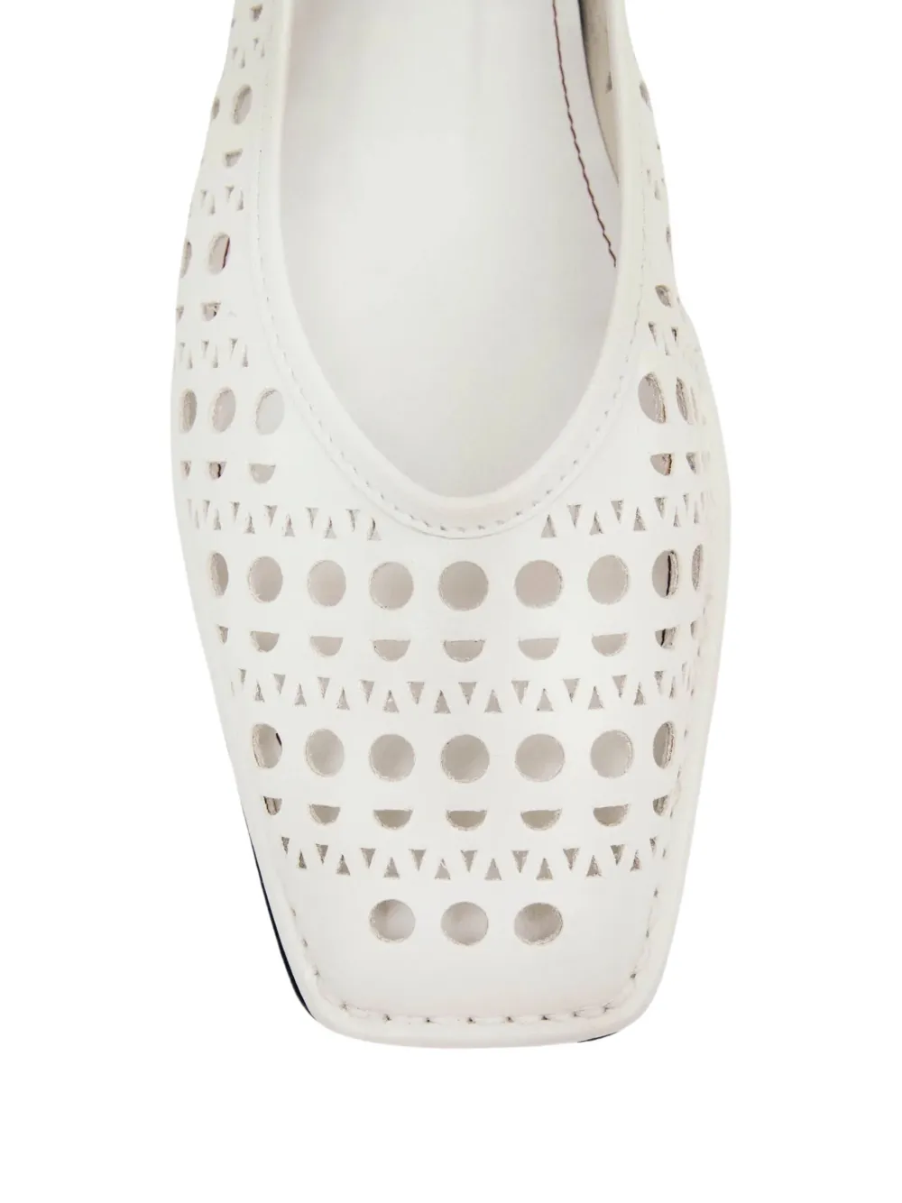 ALOHAS Sway Slit flat pumps White