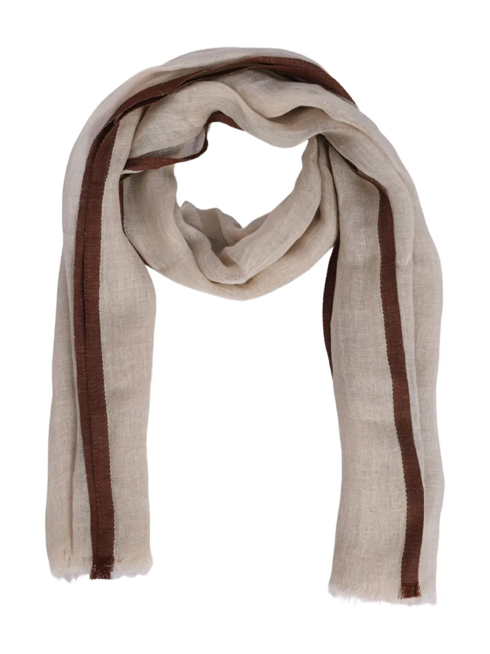 Altea striped linen scarf - ニュートラル Altea striped linen scarf - ニュートラル