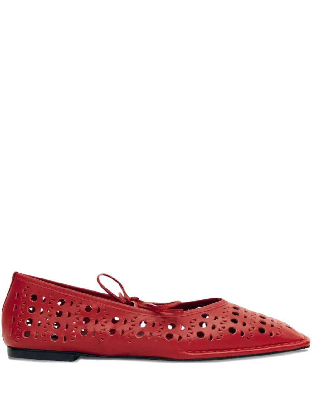 Alohas Sway Slit Leather Ballet Flats In Red