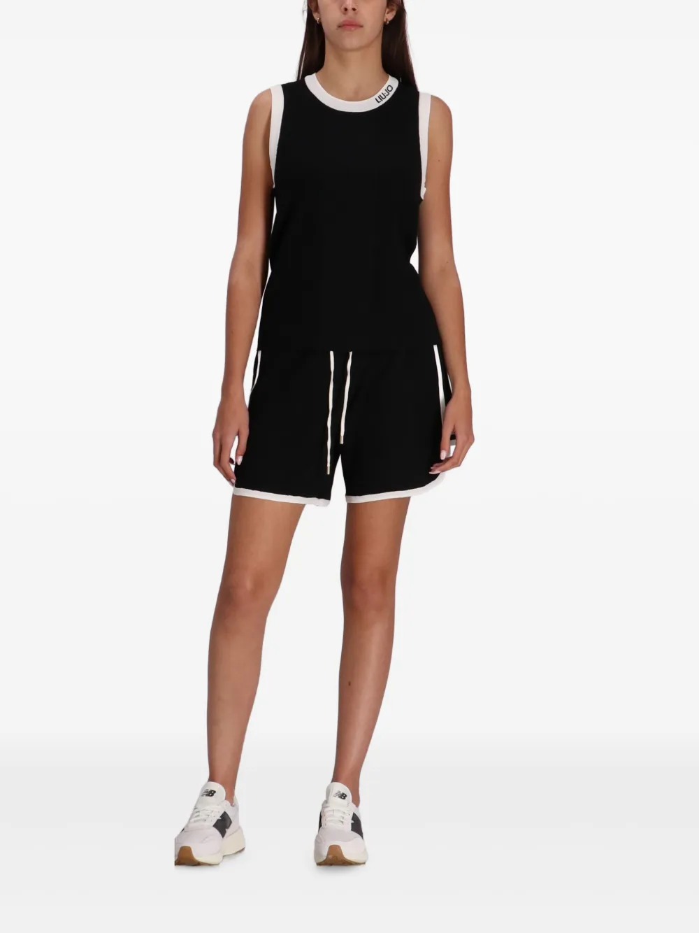 LIU JO Ribgebreide tanktop Zwart