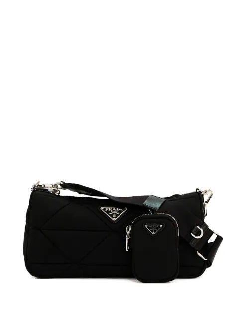 Prada enamel triangle-logo shoulder bag 