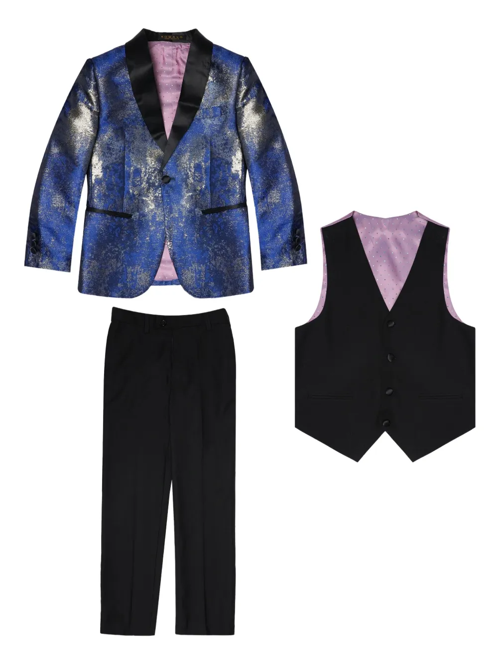 ROMANO JACQUARD THREE-PIECE SUIT