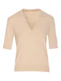 LIU JO pearl-embellished polo-neck top - Neutrals
