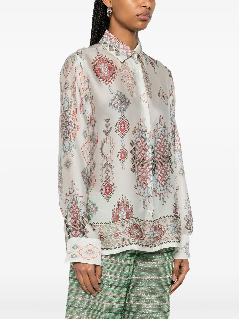 Ermanno Scervino Blouse met grafische print Grijs
