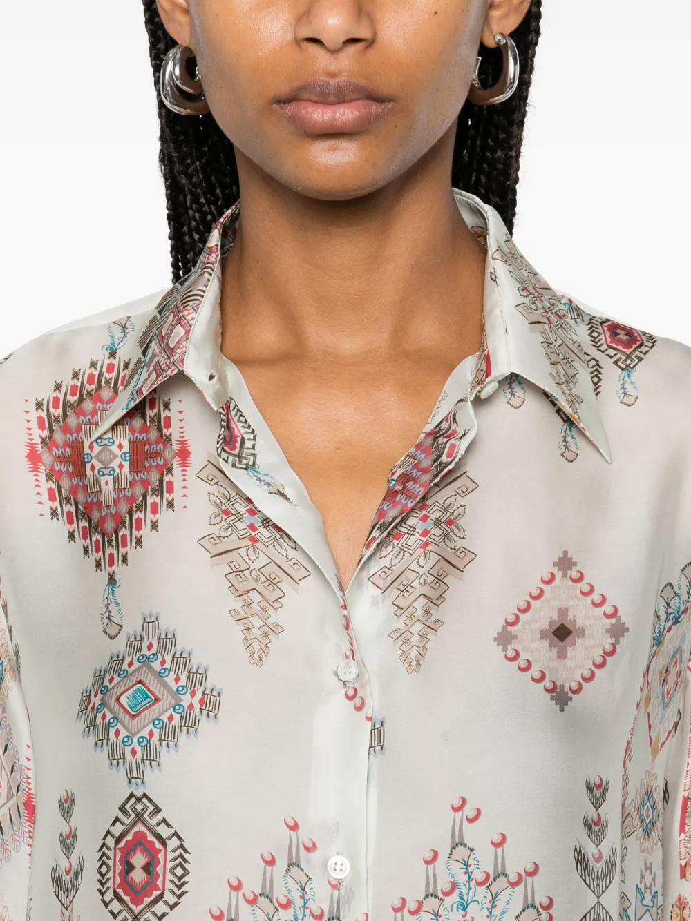 Ermanno Scervino Blouse met grafische print Grijs