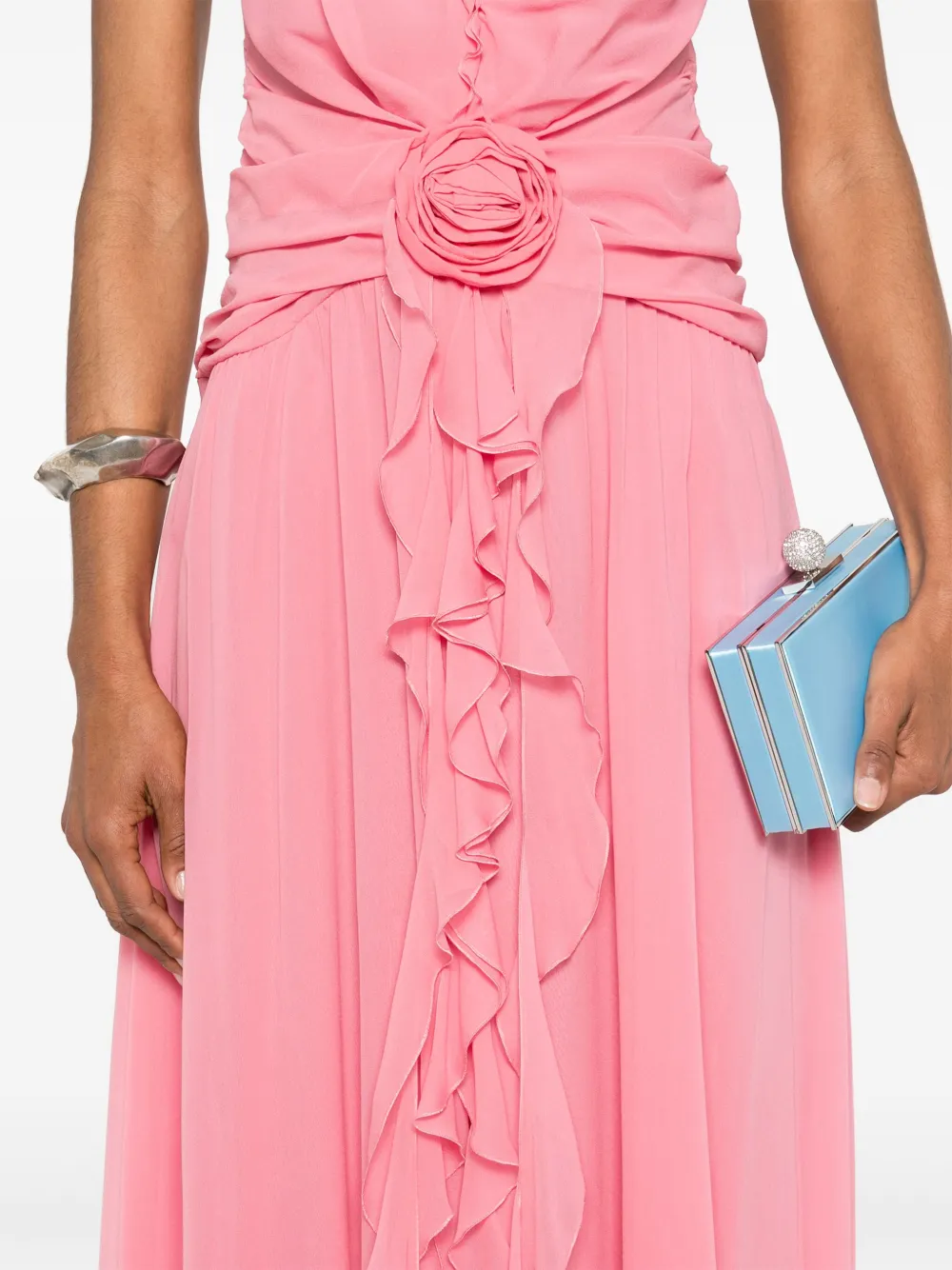 Blumarine Tulen maxi-jurk Roze
