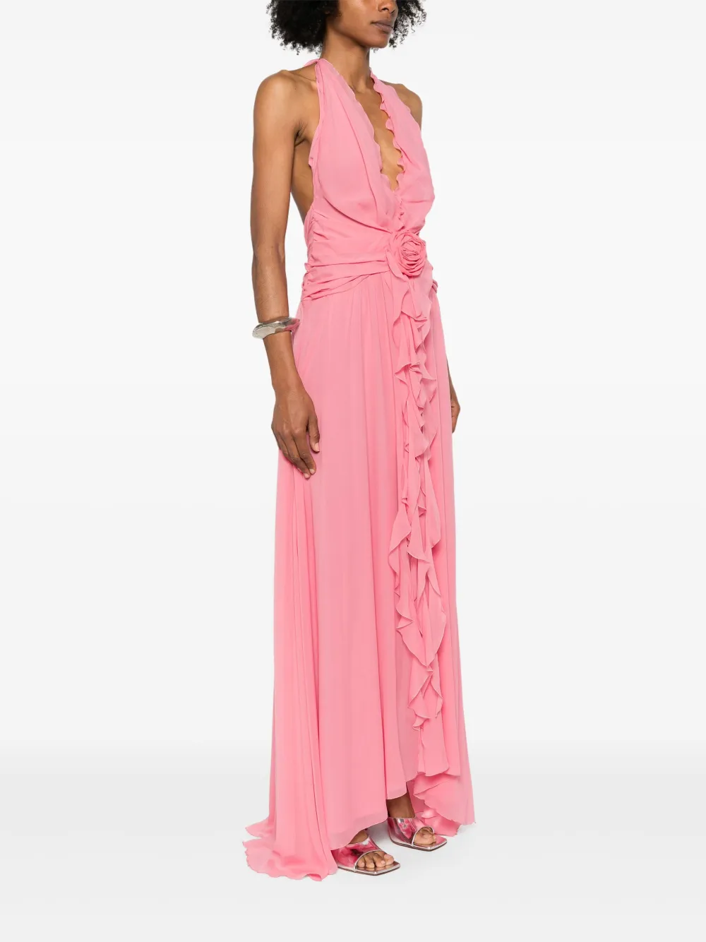 Blumarine Tulen maxi-jurk Roze