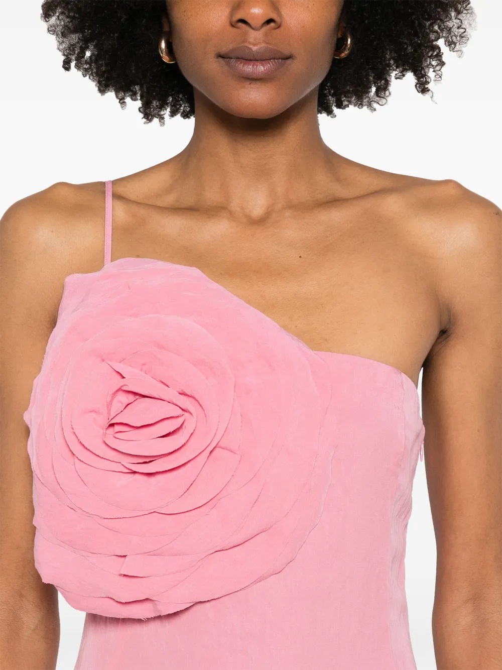 BLUMARINE FLORAL-APPLIQUÉ MIDI DRESS