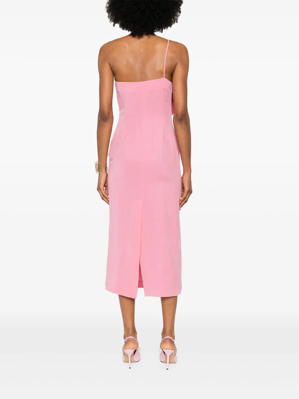 BLUMARINE FLORAL-APPLIQUÉ MIDI DRESS