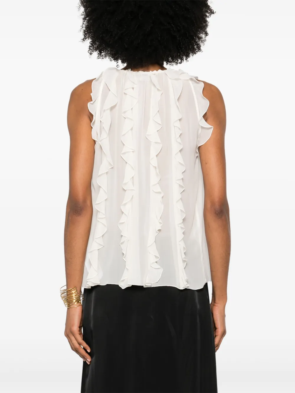 Blumarine Shirt met ruches Beige