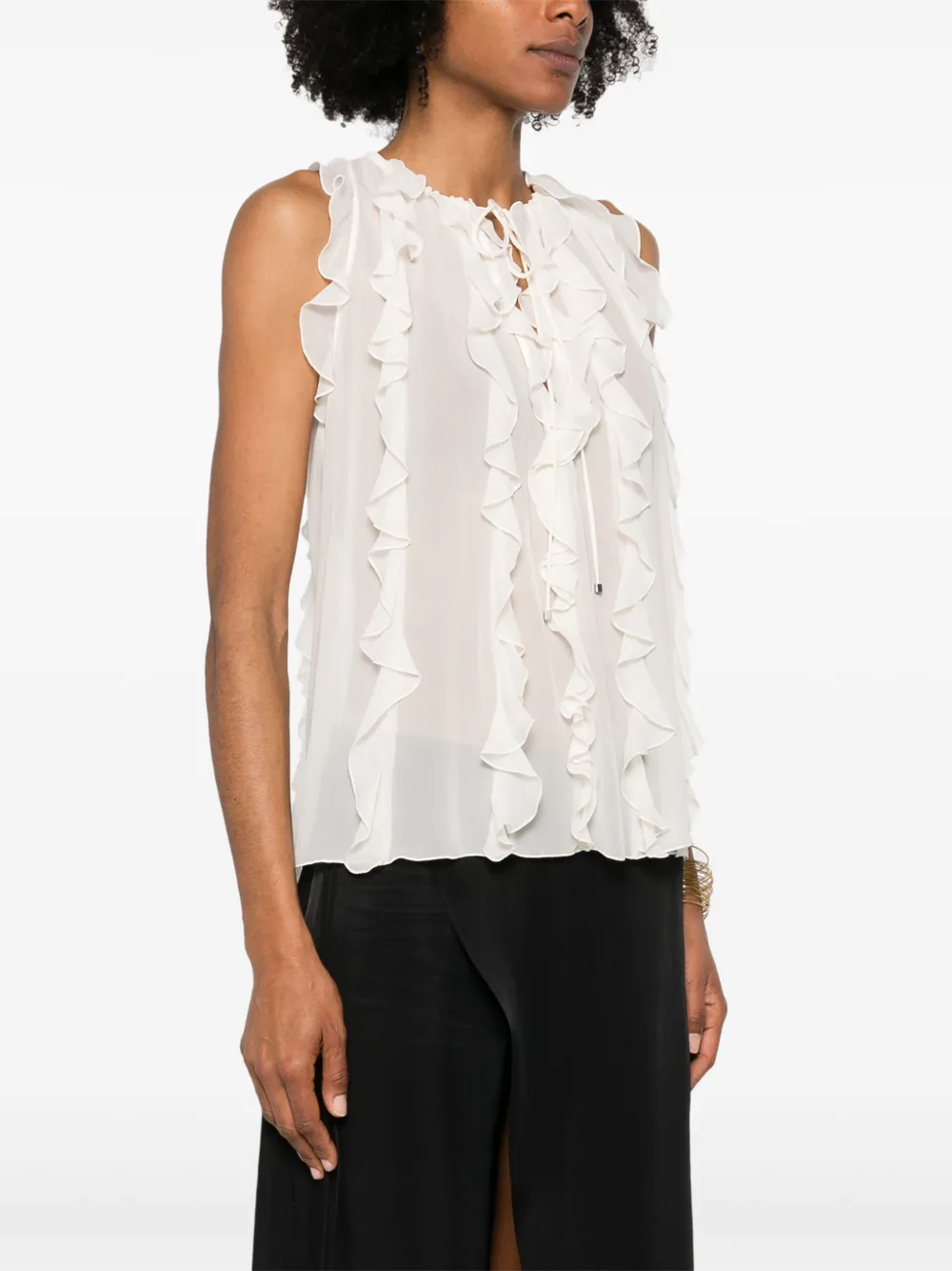 Blumarine Shirt met ruches Beige