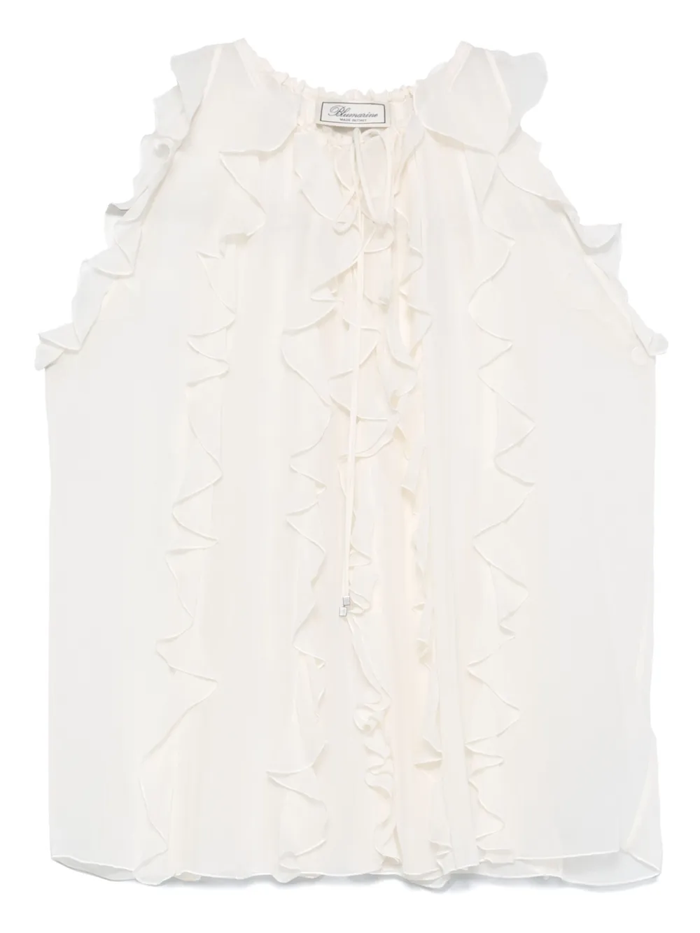 Blumarine Shirt met ruches Beige