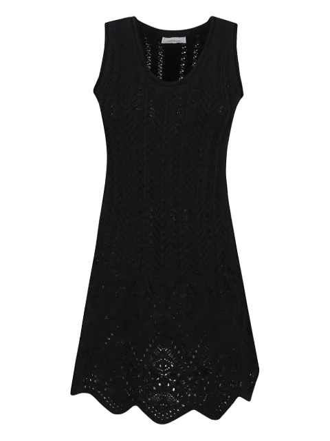 Rabanne vestido corto tejido de crochet con glitter