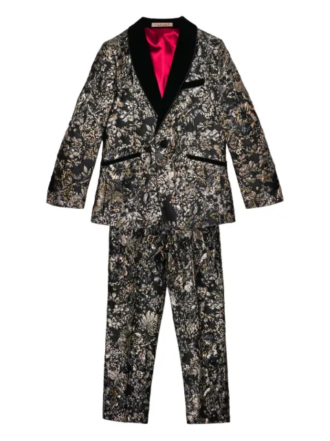ROMANO KIDS floral-brocade two-piece suit