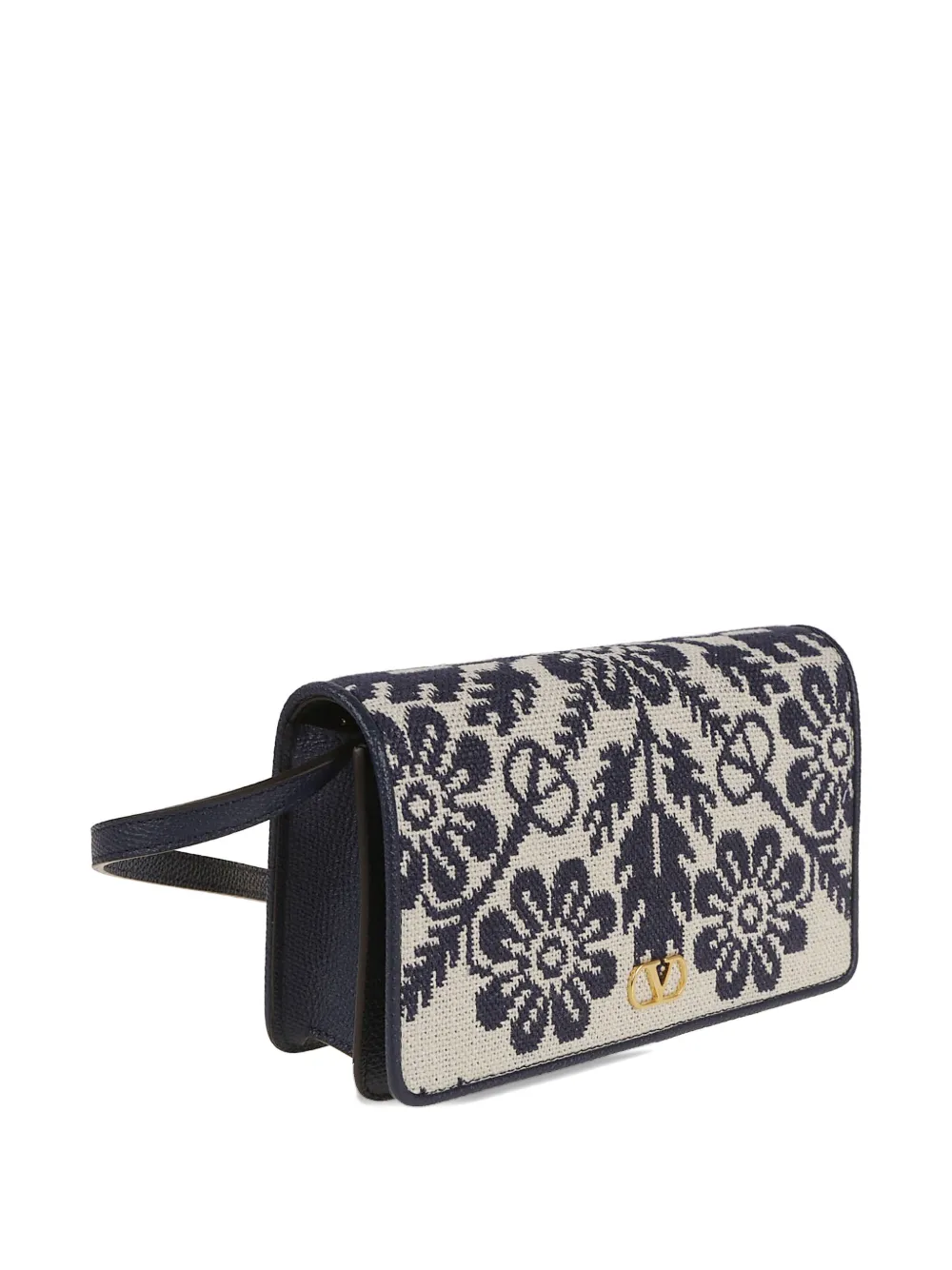 Valentino Garavani Schoudertas met geborduurde bloemen Beige