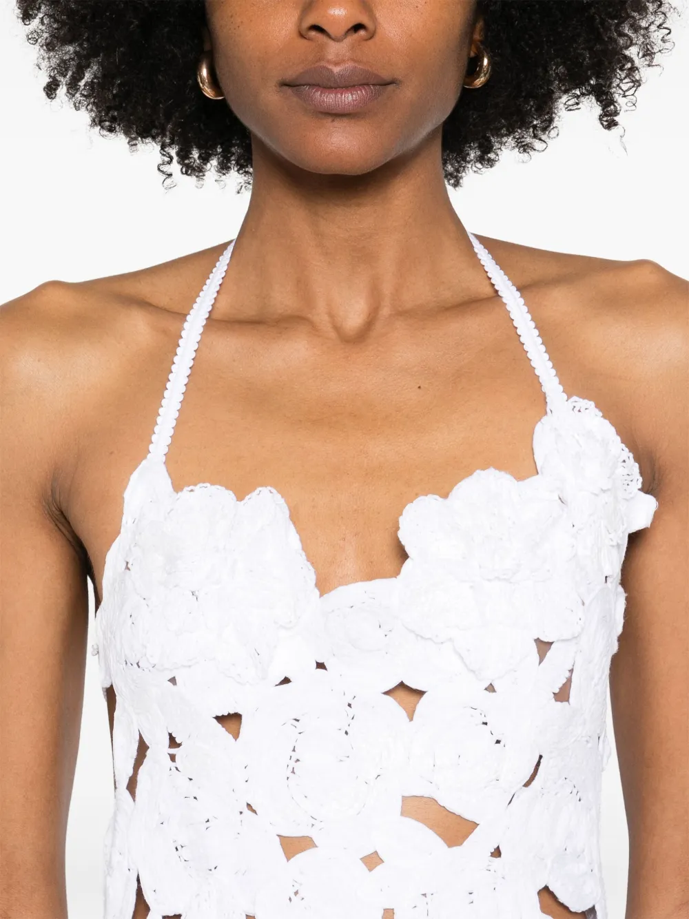Blumarine Opengewerkte mini-jurk Wit