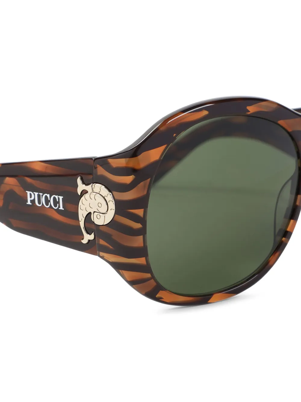 PUCCI Zonnebril met oversized montuur en schildpadschild-design Bruin