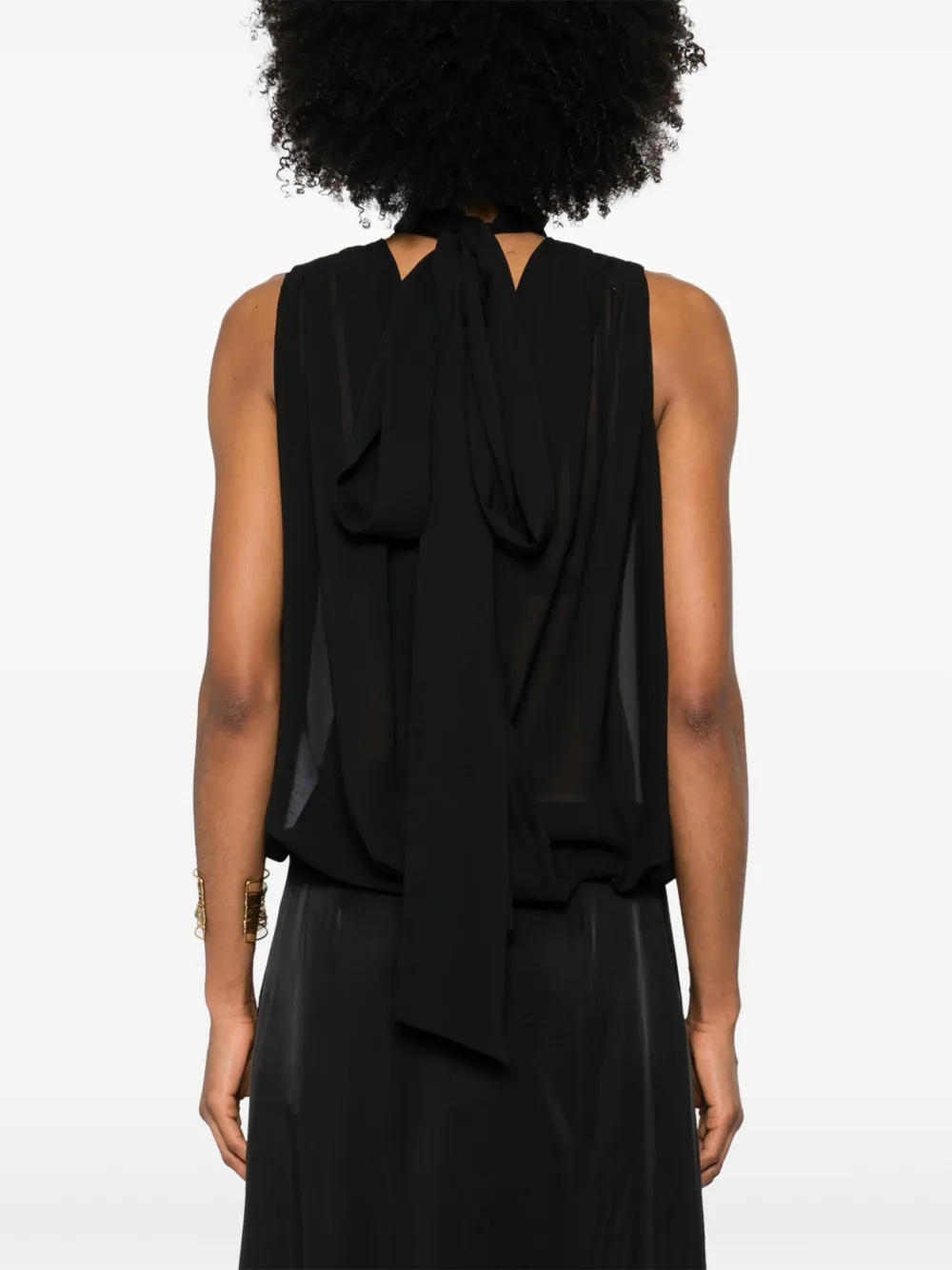 Blumarine Blouse met open rug Zwart