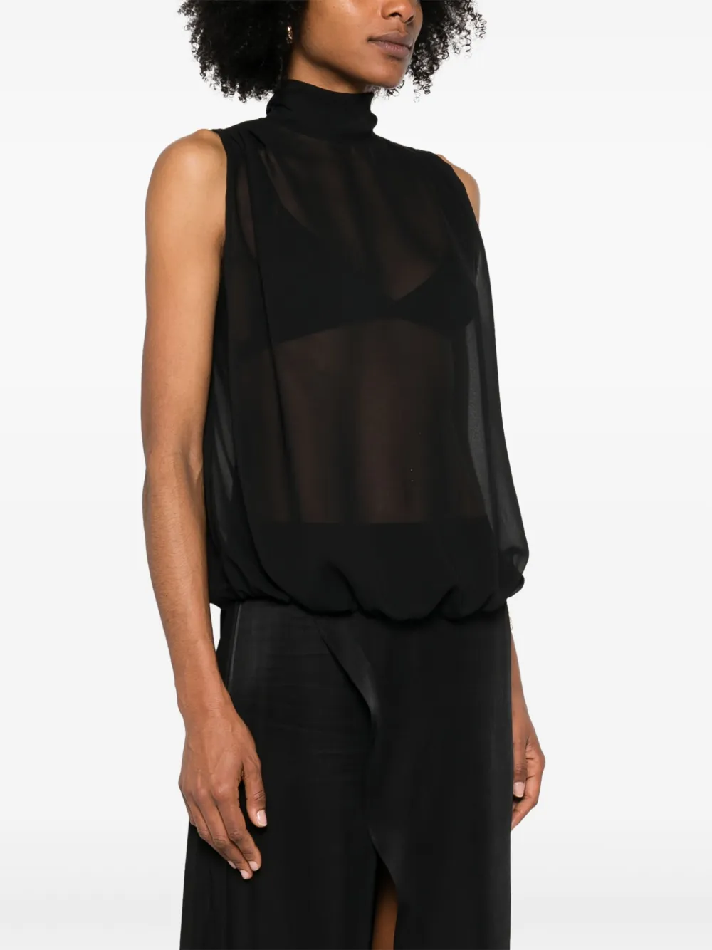 Blumarine Blouse met open rug Zwart