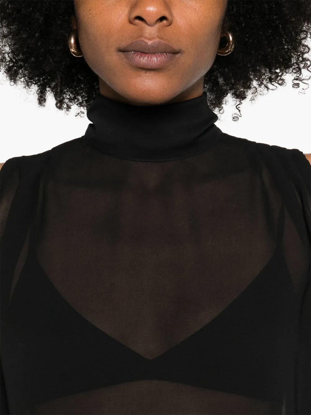 Blumarine Blouse met open rug Zwart