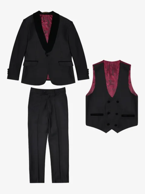 ROMANO KIDS velvet-trim suit (set of three)