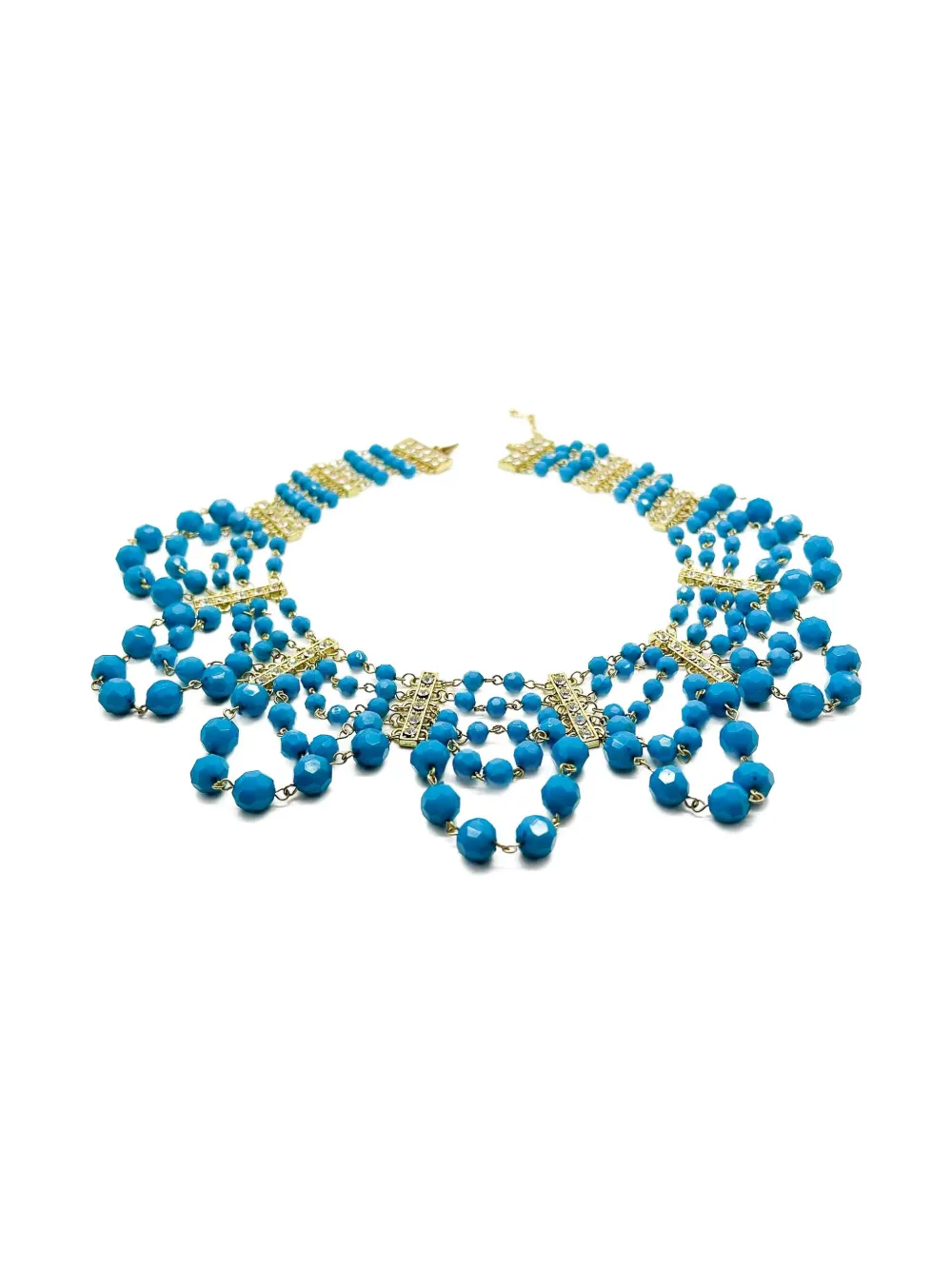 Jennifer Gibson Jewellery 2000s crystal Festoon necklace | Blue | Image 1