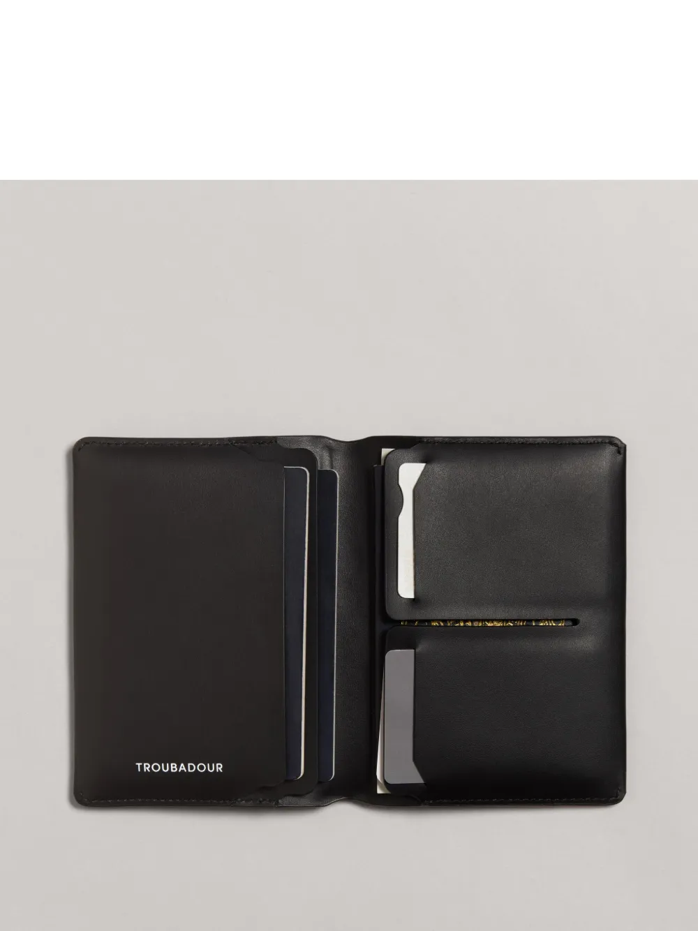Shop Troubadour Smooth Leather Passport Wallet In Black