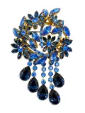 Jennifer Gibson Jewellery 1950s Fischland Schmuck crystal brooch - Gold