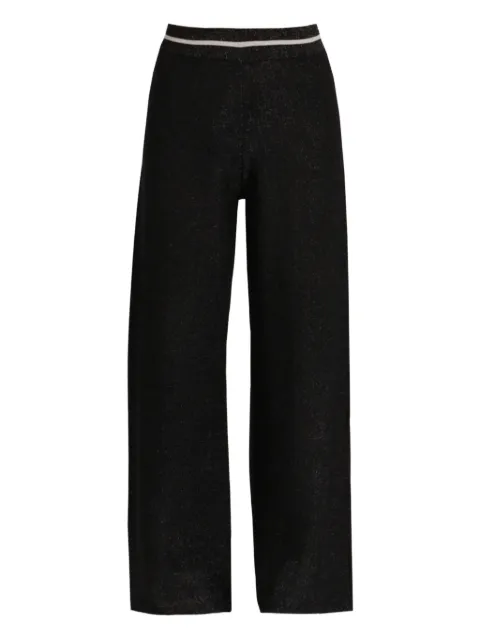 LIU JO glitter-jersey wide-leg trousers