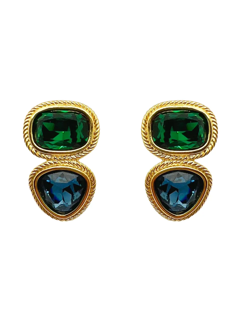 Jennifer Gibson Jewellery 1980s Napier Crystal earrings | Gold | Image 1