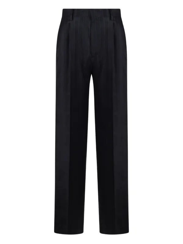 Tagliatore Striped Palazzo Trousers in Blue