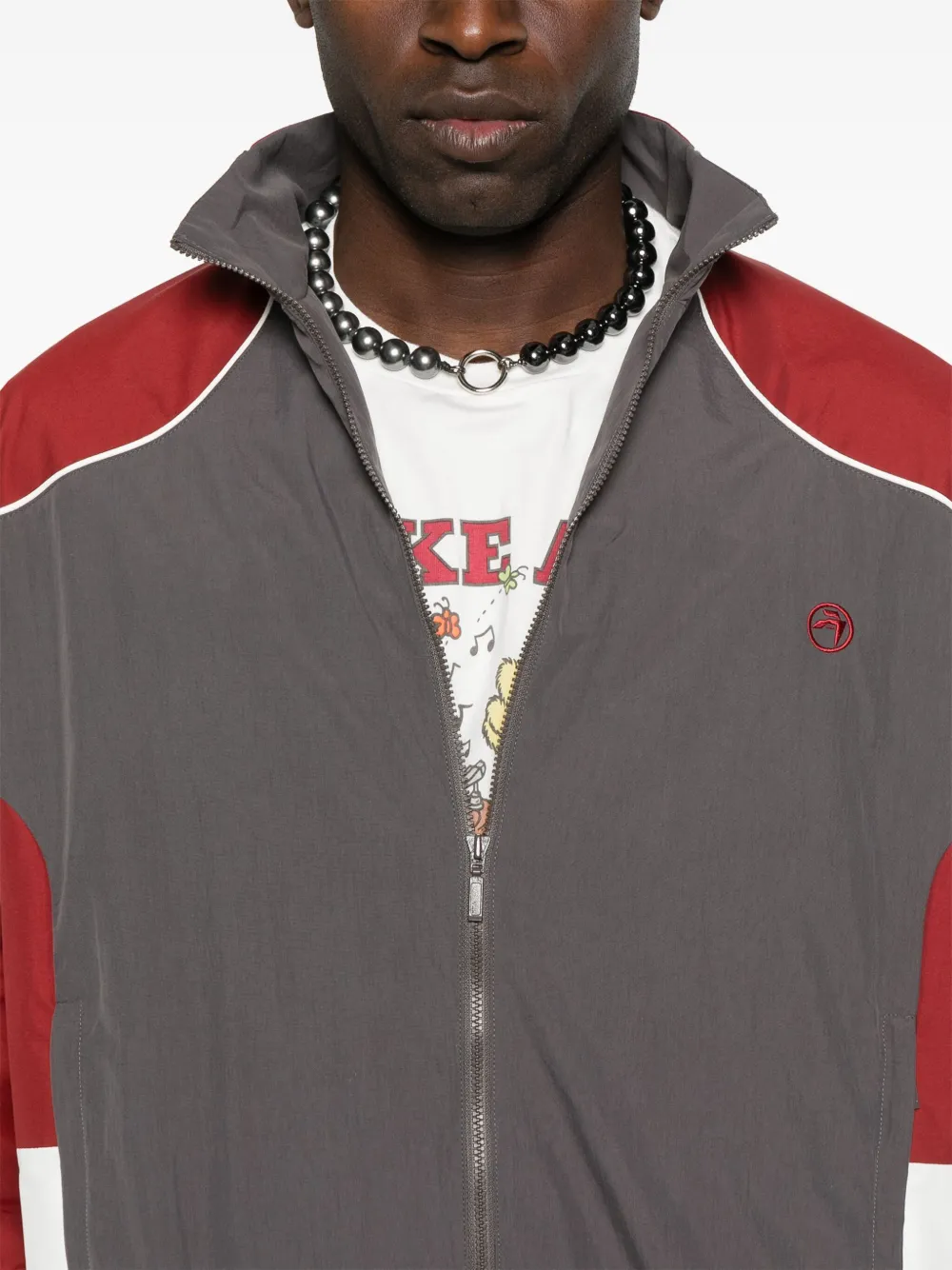 Shop Ambush Panelled Track Jacket In Grey