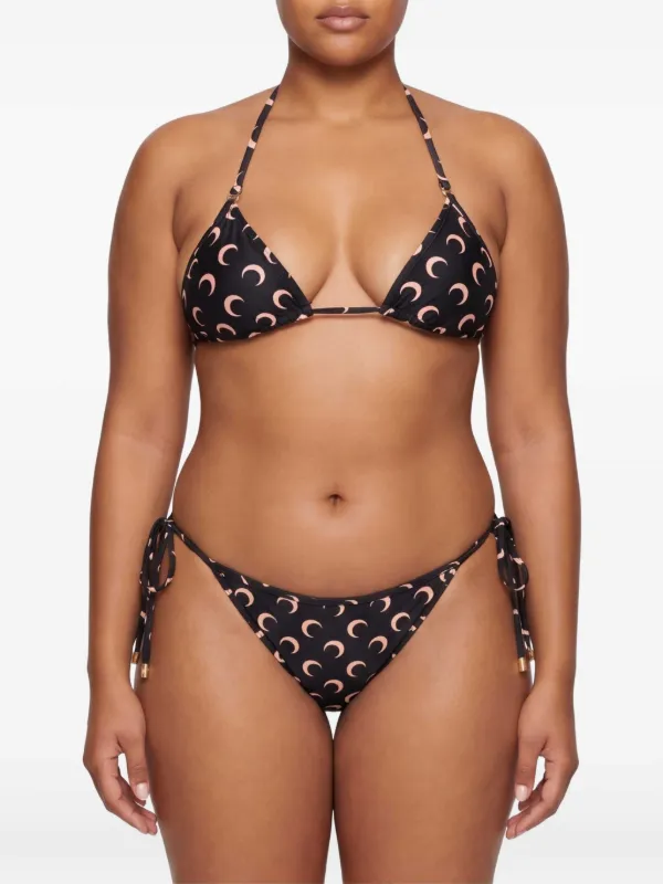 Marine Serre moon-printed Bikini Set | Black | FARFETCH