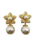 Jennifer Gibson Jewellery 1980s Pearl Flower earrings - Gold