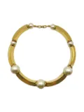 Jennifer Gibson Jewellery 1980s Napier Pearl Collar necklace - Gold