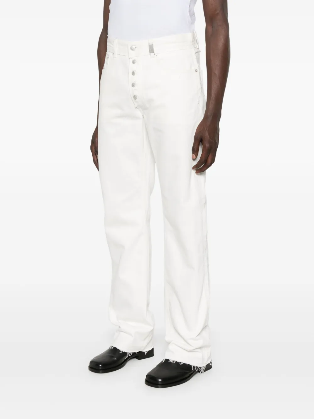 Alexander McQueen Gerafelde jeans Wit