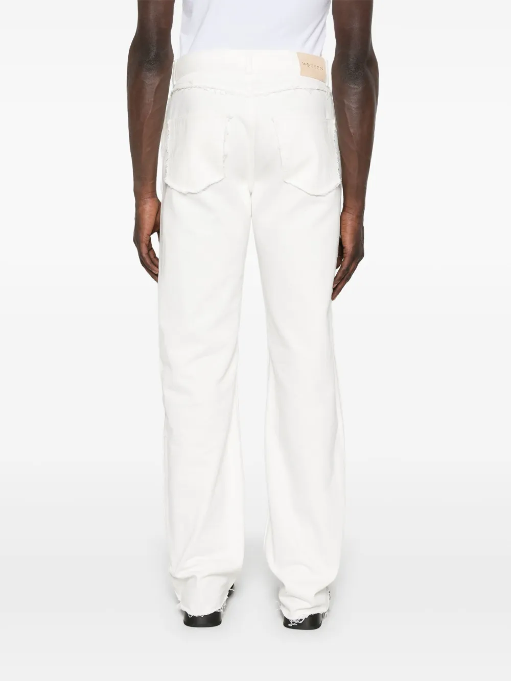 Alexander McQueen Gerafelde jeans Wit